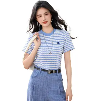 La Chapelle Knitwear Women's Blue Stripes