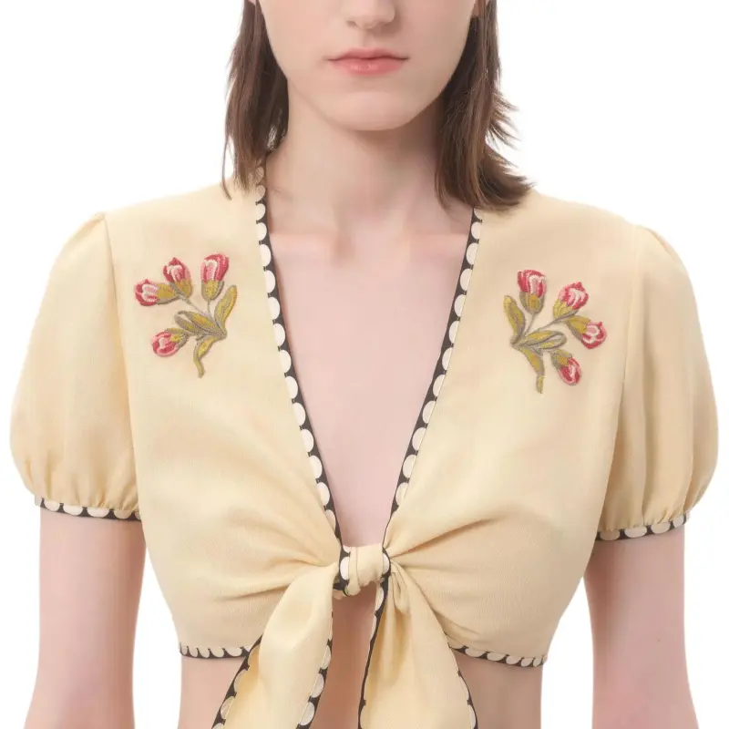 Valentino SS25 Crop Top Women's Yellow-6