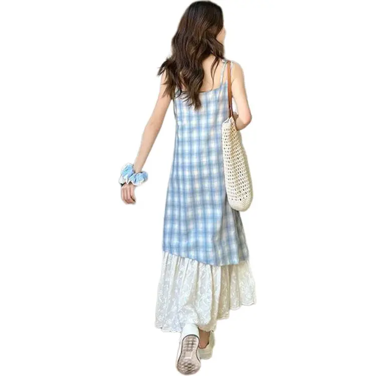 GOSO Slip Dresses Women's Blue-2