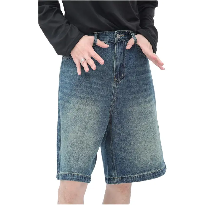 KVIV Denim Shorts Men's Vintage Blue-4