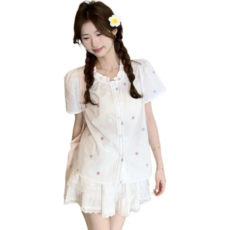 Flowers in water Shirts Women's White-2