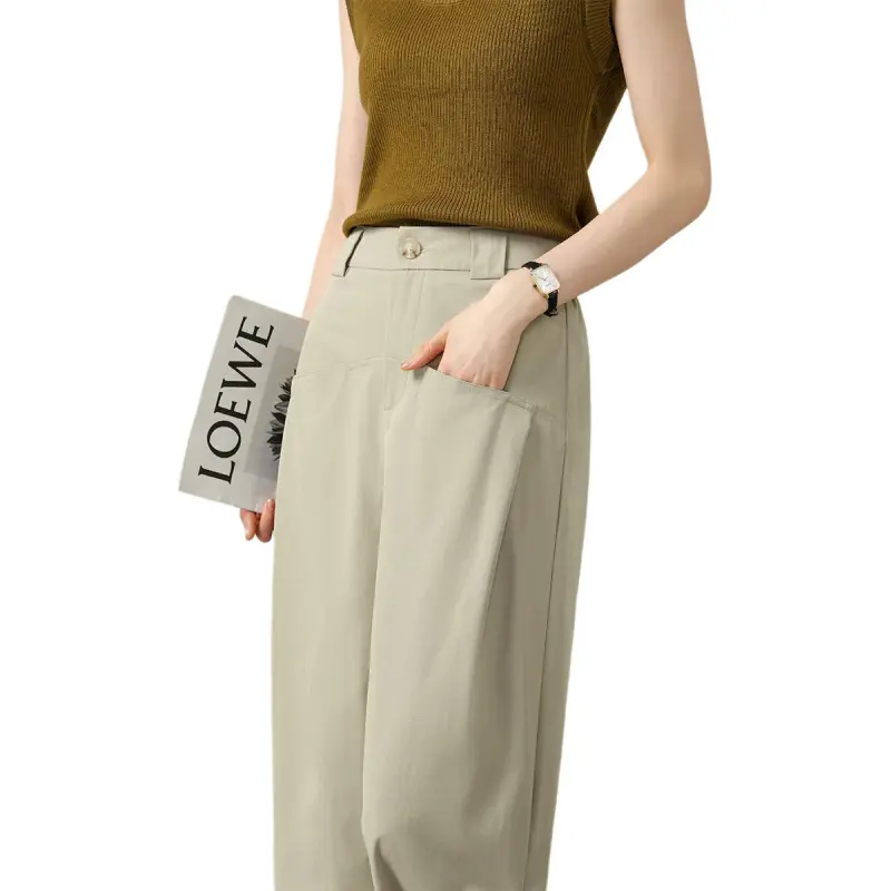 Weixi Casual Pants Women's Khaki Green-3