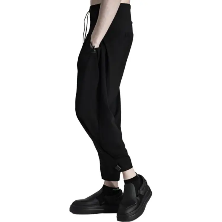 NORVINCY Thermal Breathable Waist Cinching Elastic Waistband Solid Color Casual Pants Unisex-4
