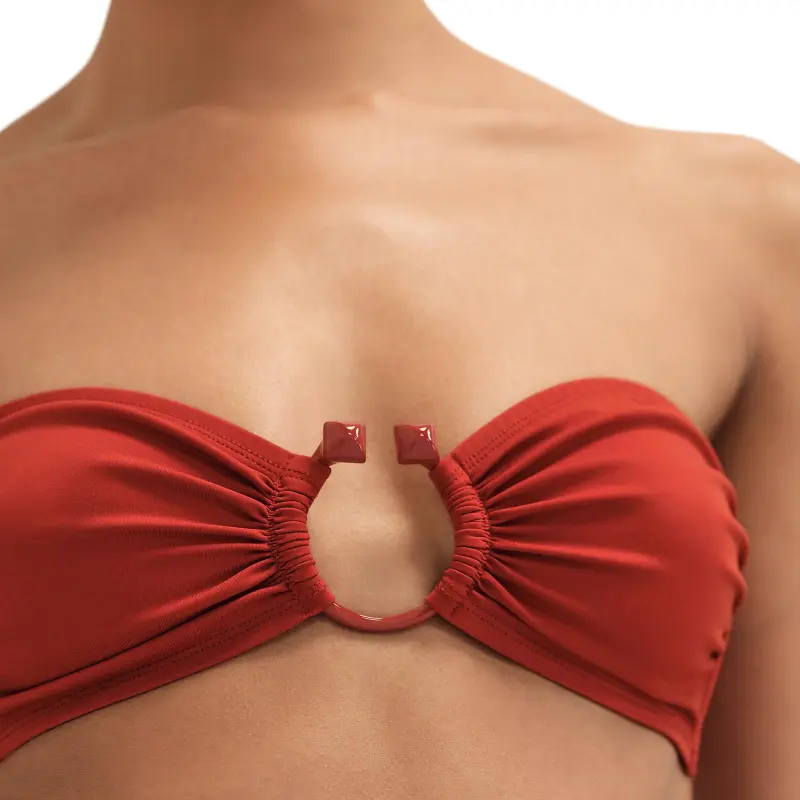 HERMES SS25 Bikini Women's Deep Red-2