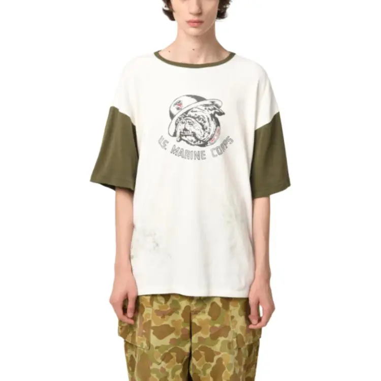 Bowwow SS25 USMC BULLDOG RIBBED SS CS AGING T Shirt Unisex-1