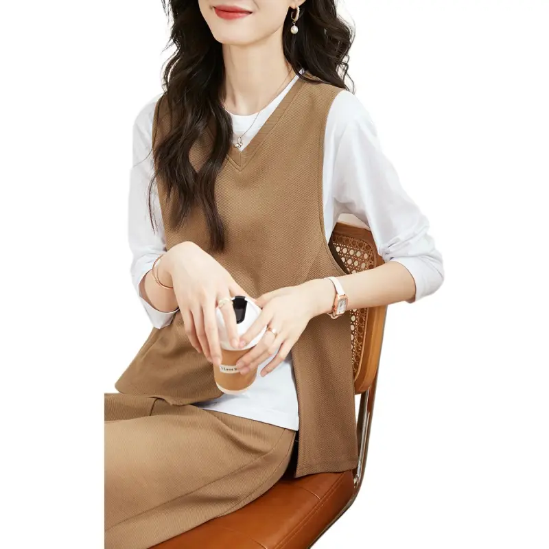 Mo Han Yi Mei Skirt Set Women's Coffee-5