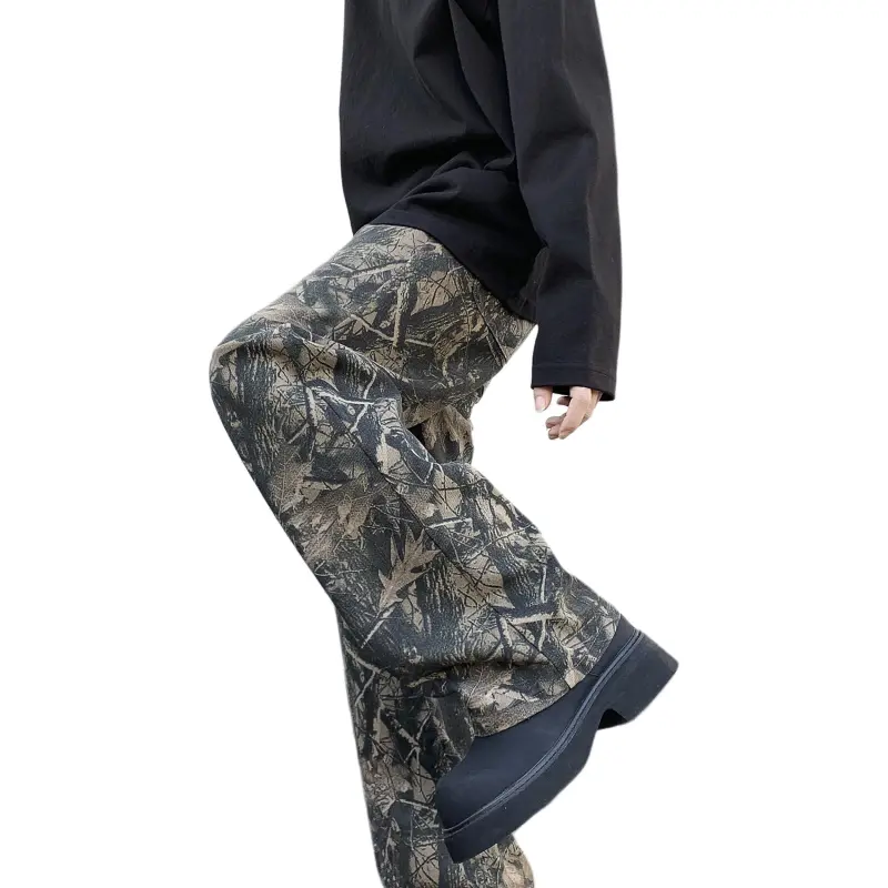 DS'DIARY Jeans Unisex Camouflage Leaf-8
