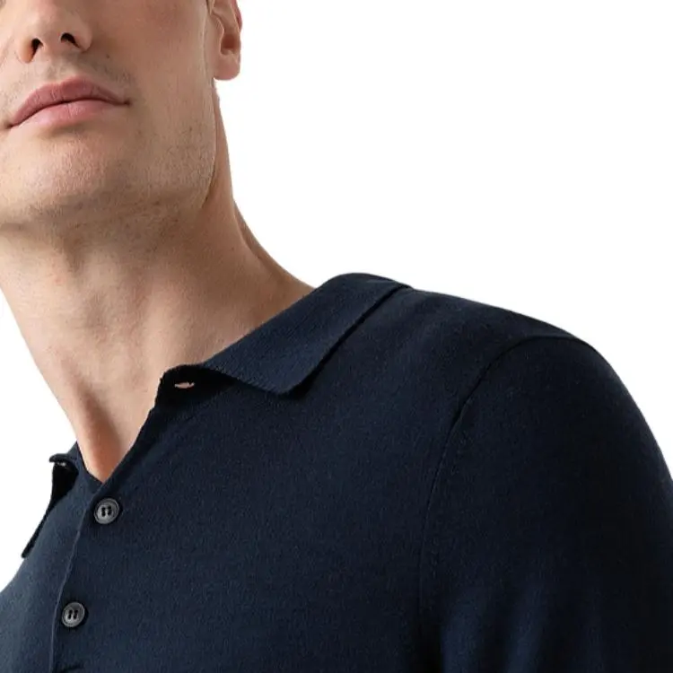 SUNSPEL Merino Wool Long Sleeve Polo Top-1