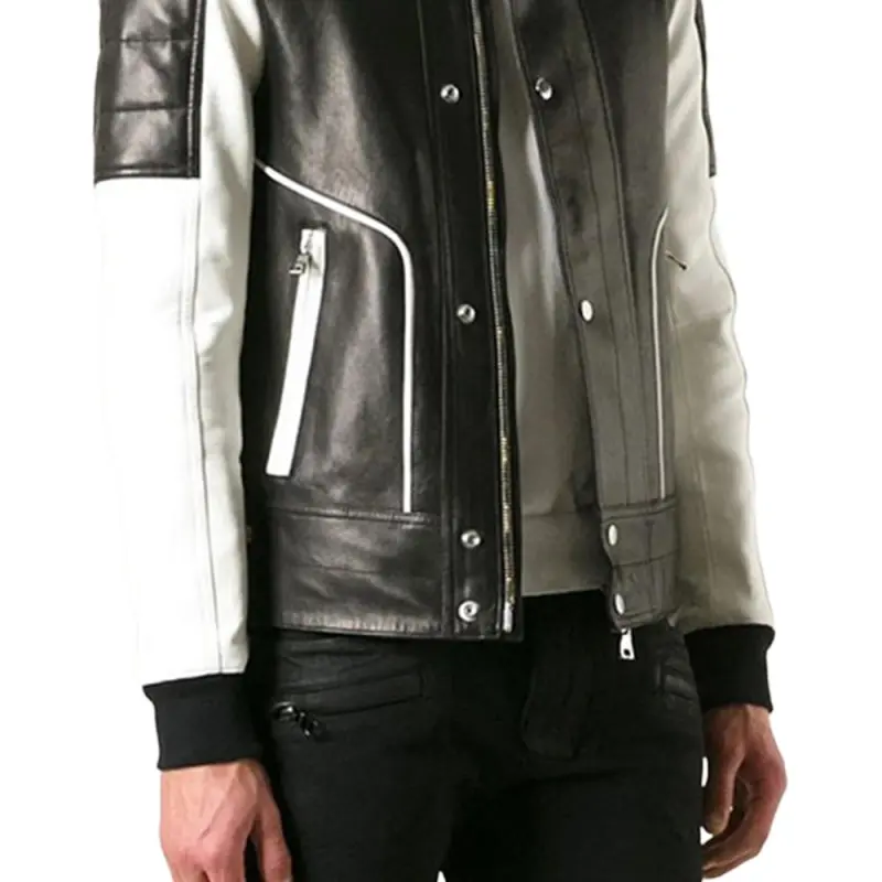 BALMAIN Leather Jacket Men's Black-2