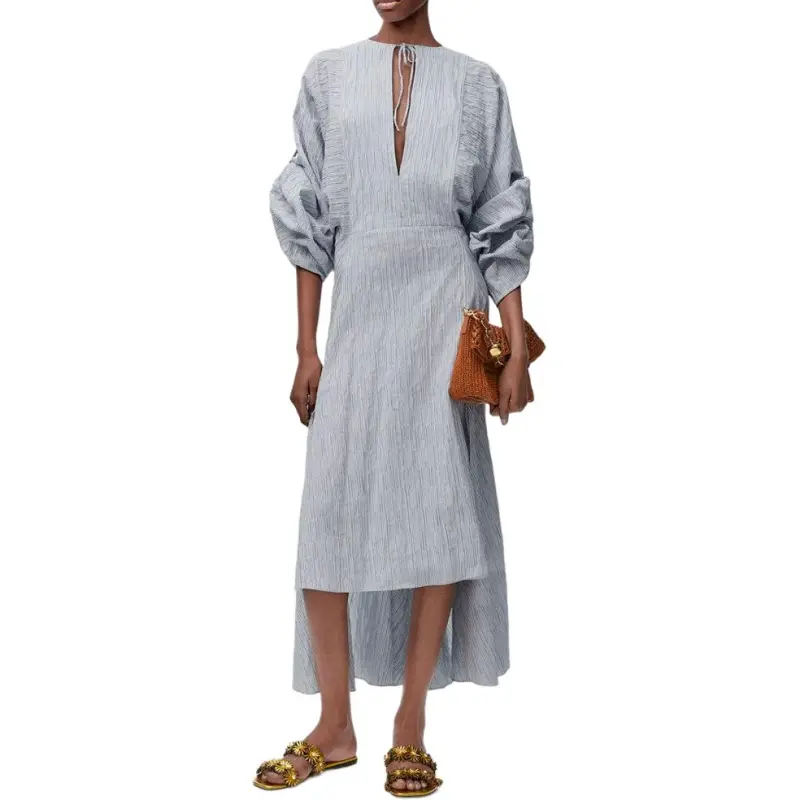 LOEWE SS25 Long Sleeved Dress Women's Blue-1
