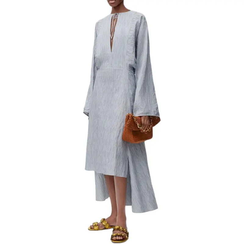 LOEWE SS25 Long Sleeved Dress Women's Blue-3