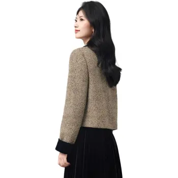 XINFEIYU Jacket Women's Laurel Floral Tweed