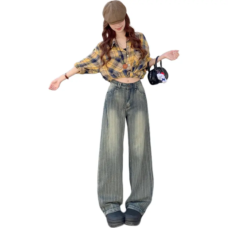 GOSO Jeans Women's Blue Vertical Stripes-2