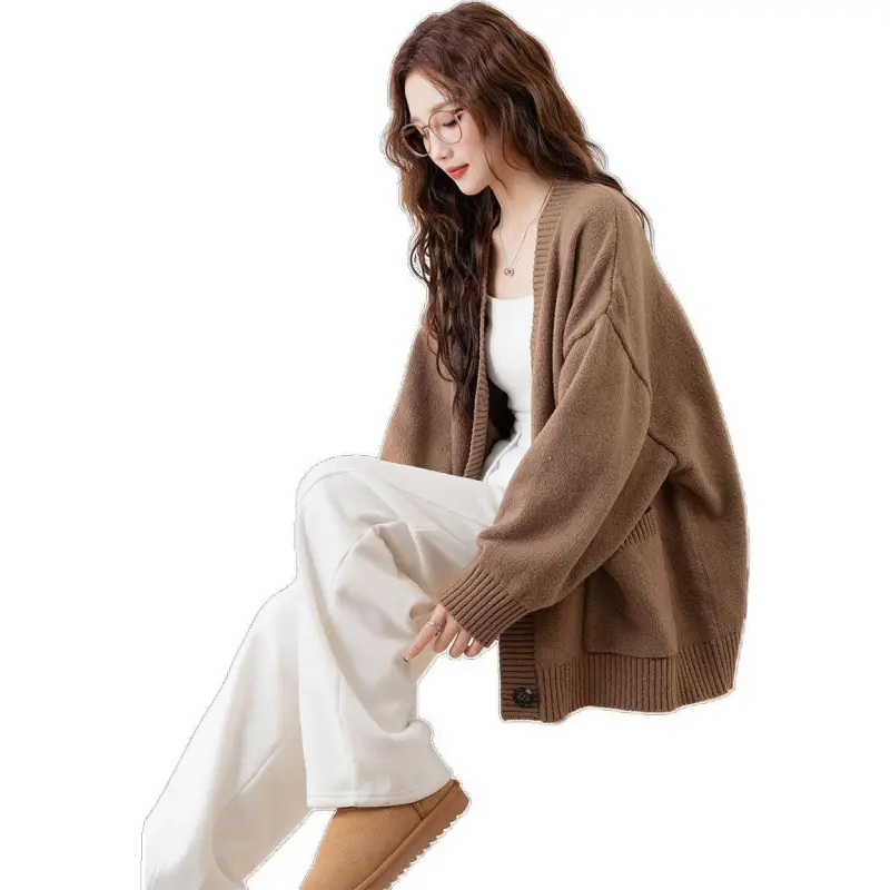 Tonlion Sweater Women's Khaki Brown-3