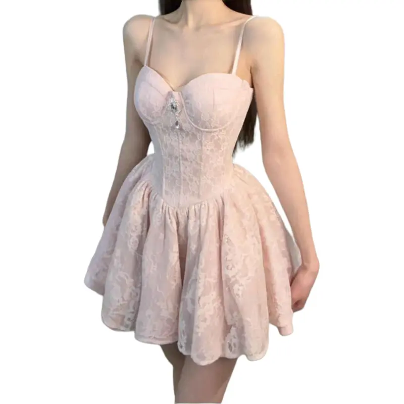 Mu Xiao Xin Slip Dresses Women's Pink-2
