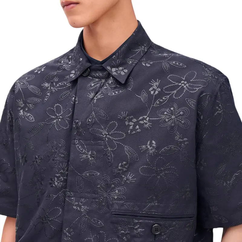 HERMES Shirts Men Marine-4