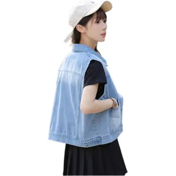 Mu Xiao Xin Vests Women's Blue