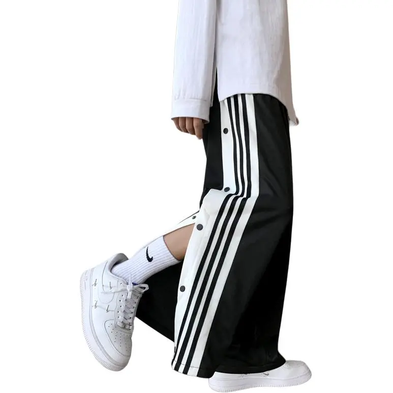 SOCKKEY Casual Pants Unisex Black[Full Opening Button Style]-1