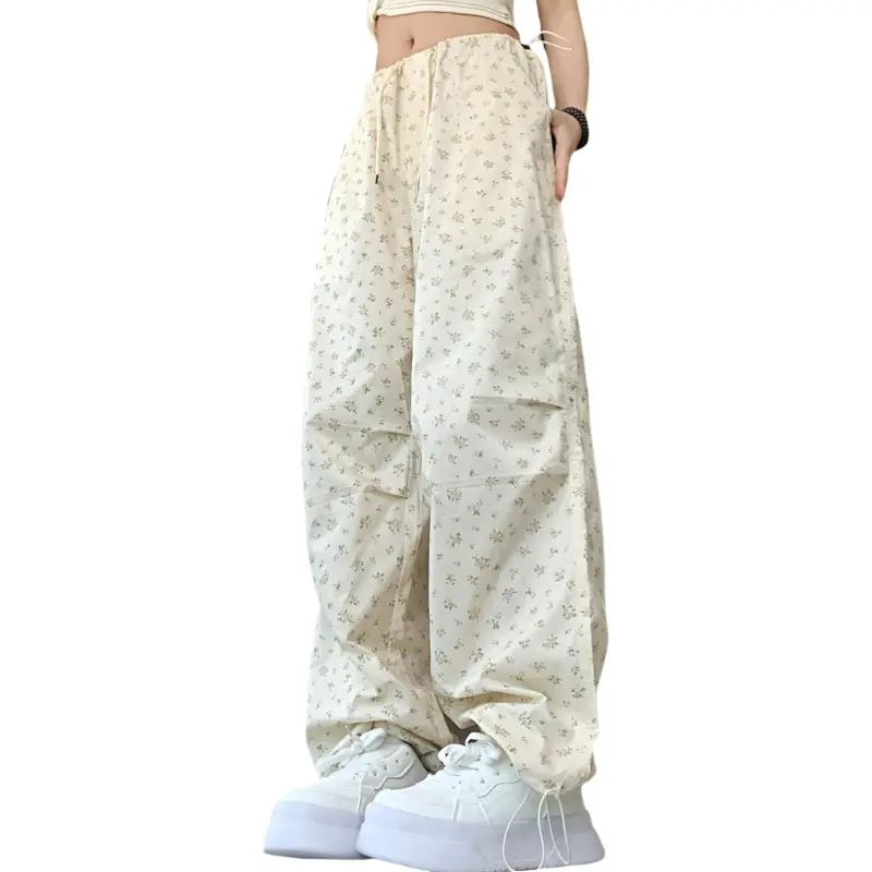 GOSO Cargo Pants Women's Ecru Floral-2
