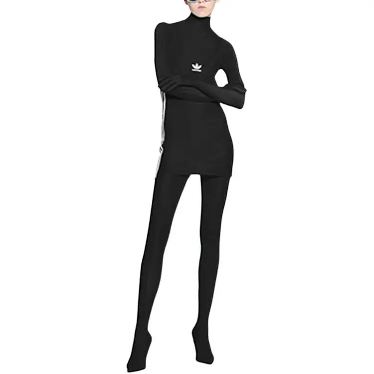 Balenciaga X Adidas Women's Strap Mini One Piece Black White-2