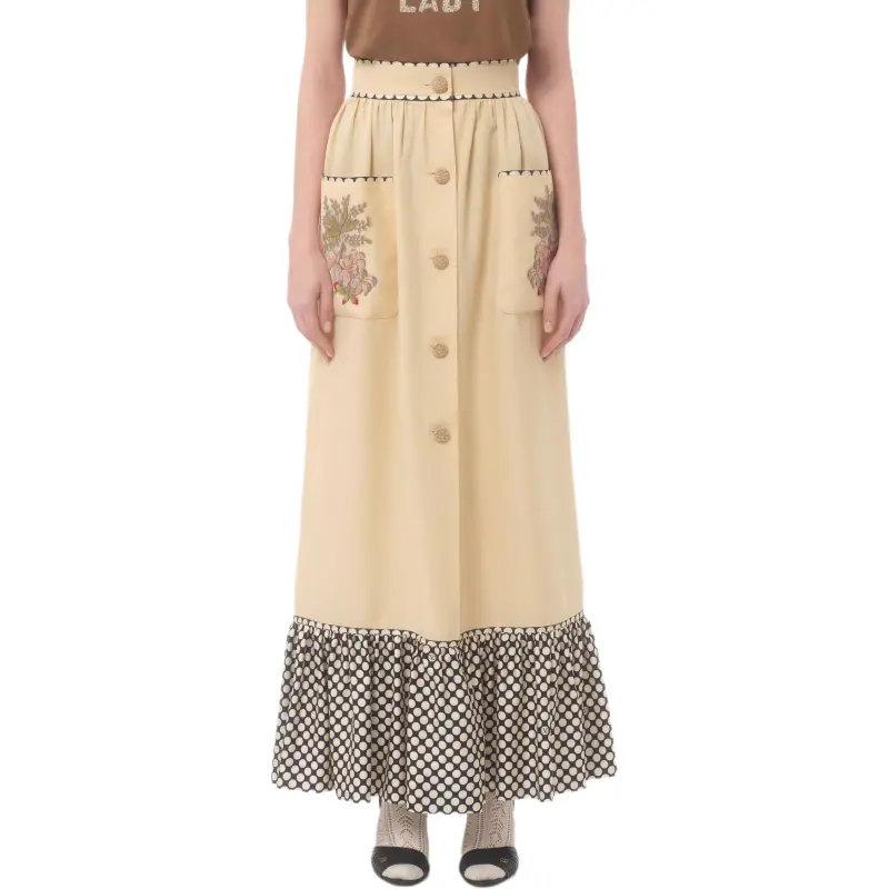 Valentino SS25 Casual Long Skirt Women's Yellow-2