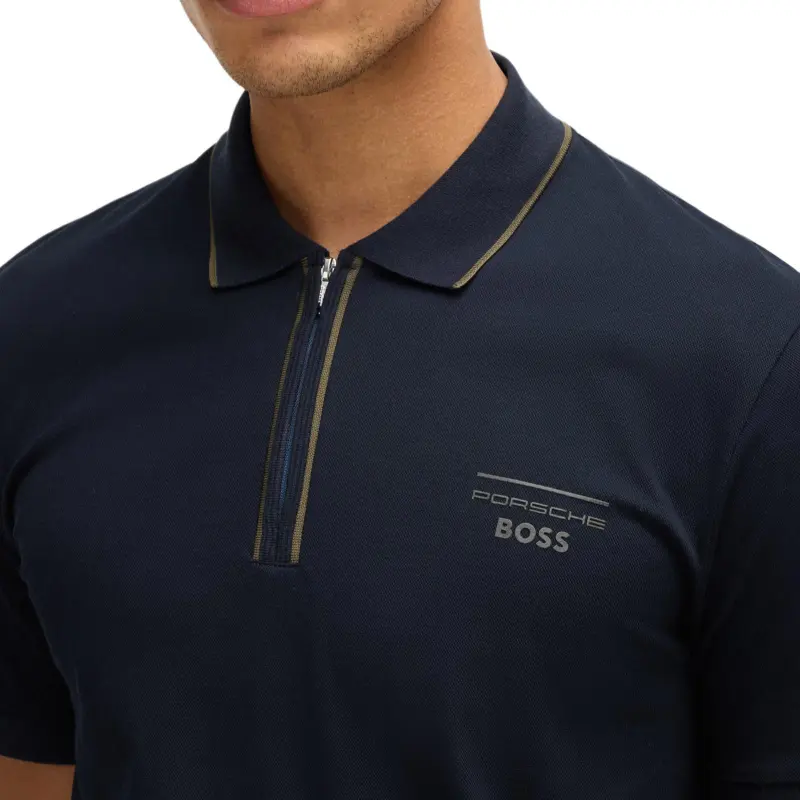 HUGO BOSS Zip down Polo Shirt-4