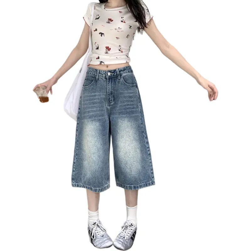 Mu Xiao Xin Denim Shorts Women's-3