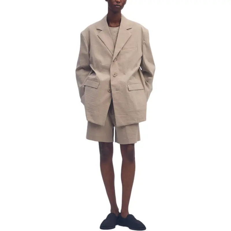 ISSEY MIYAKE Business Suit Coat Unisex Khaki-2