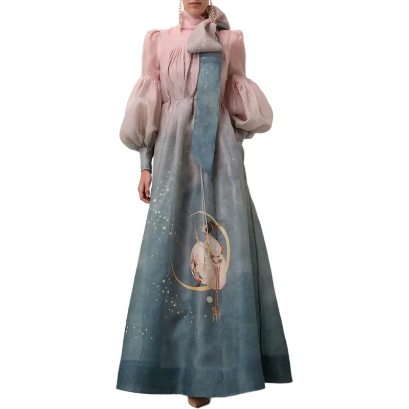 Zimmermann FW24 Long-Sleeved Dresses Women's Midnight Luna-1