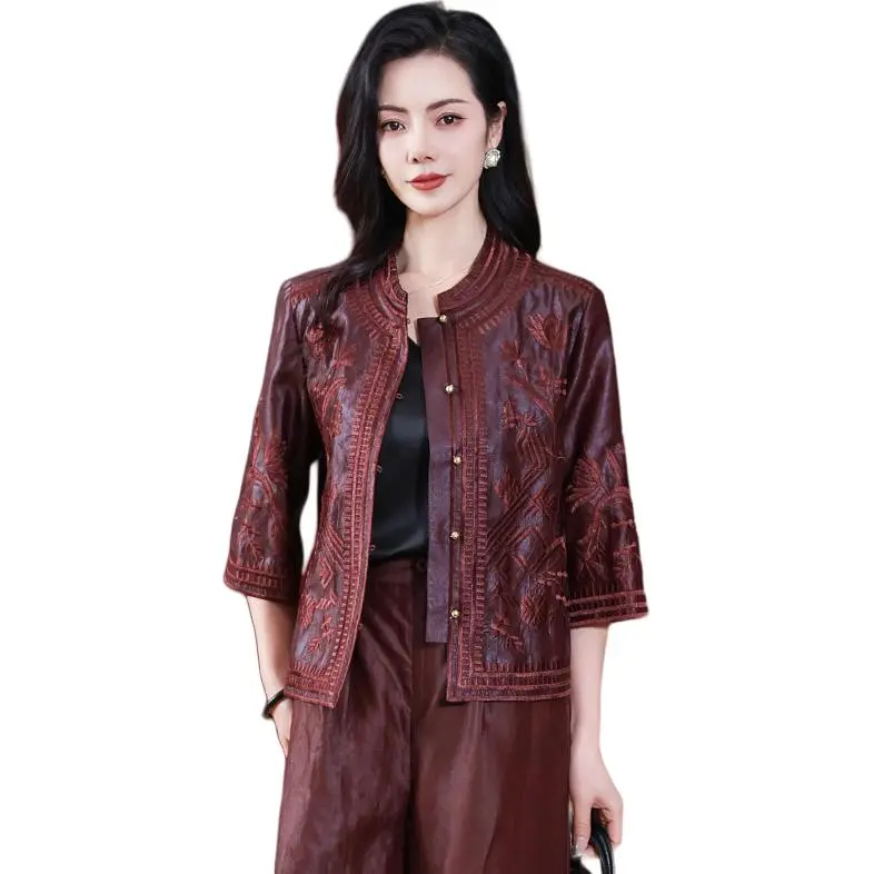 Yi Mengyuan 3/4 Sleeved Silk Shirt Women's-1