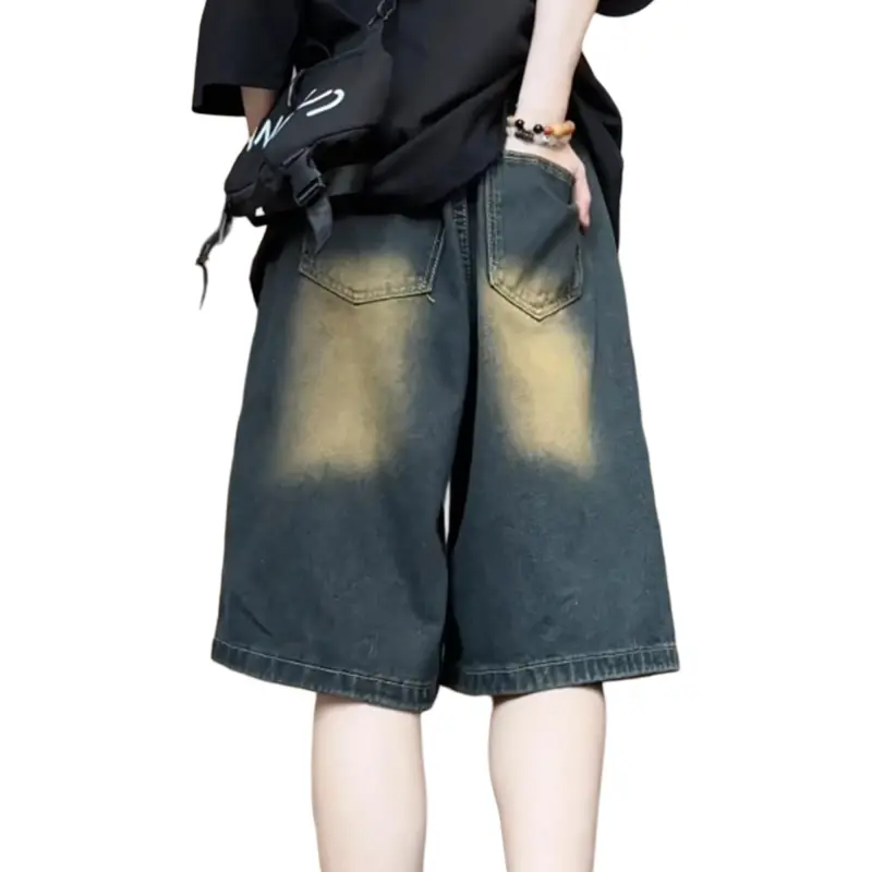 SWAMP AREA Denim Shorts Unisex Nostalgic Blue-1