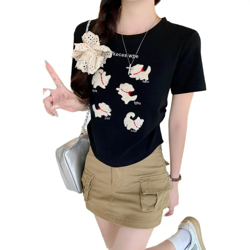 Mu Xiao Xin Regular T Shirt Women's Black-5