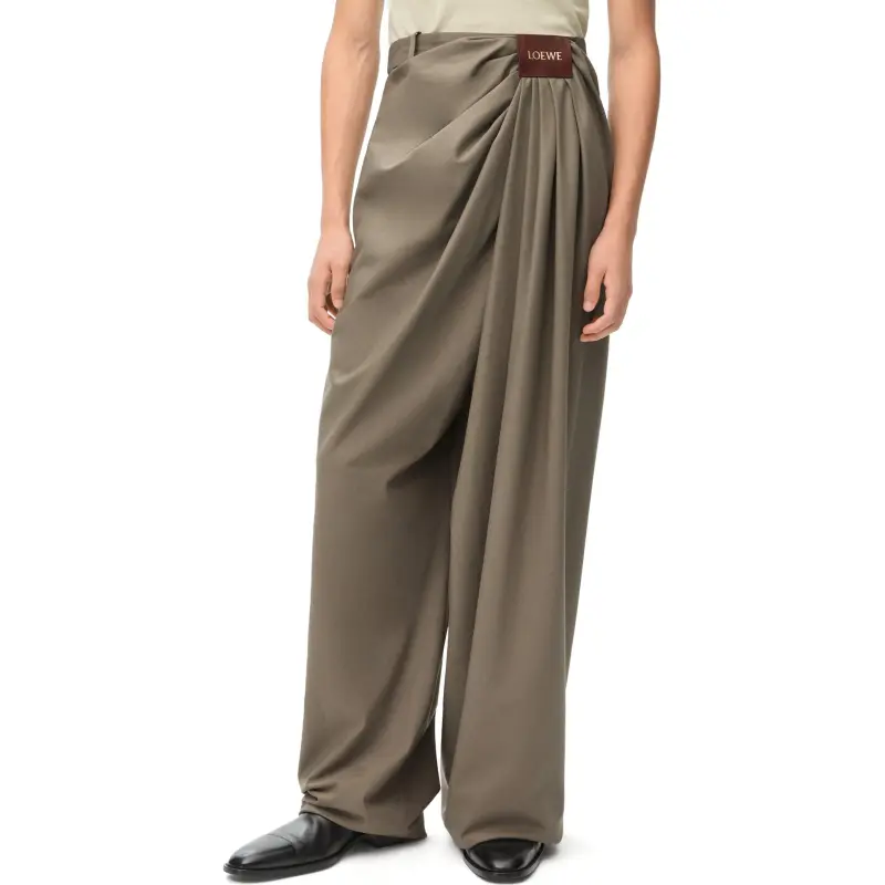 LOEWE SS25 Casual Pants Men's Khaki-2