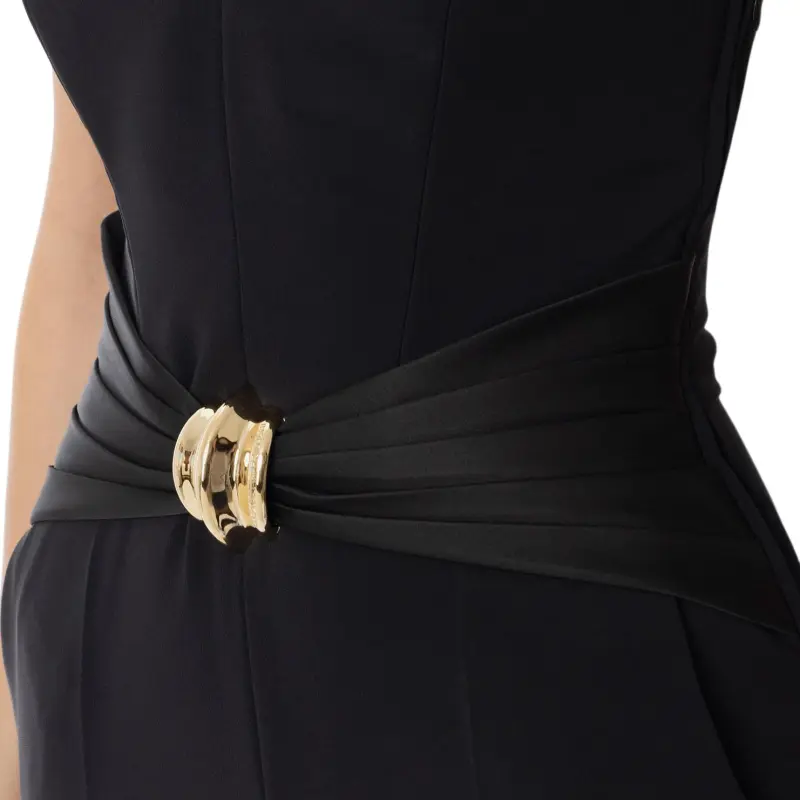 Elisabetta Franchi Flowing Macro Bow Crêpe Jumpsuit-2