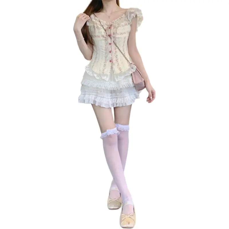 Mu Xiao Xin Two Piece Skirt Sets Women's-6