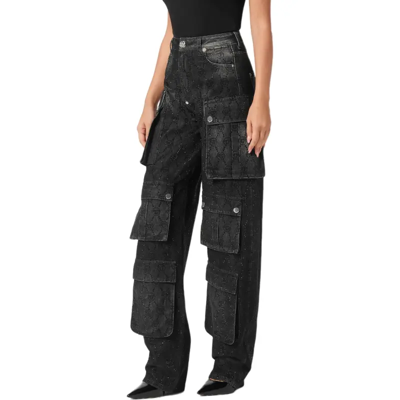 PHILIPP PLEIN Cargo Monogram Strass Jeans-3