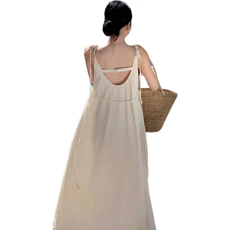 Dior Beauty Slip Dresses Women's Apricot-2
