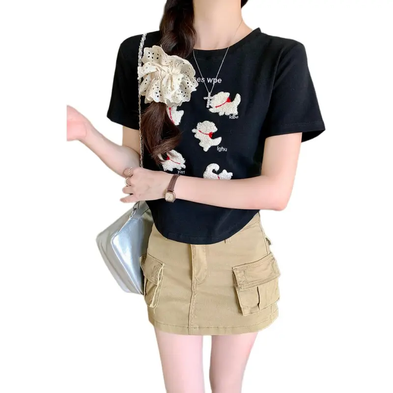Mu Xiao Xin Regular T Shirt Women's Black-2