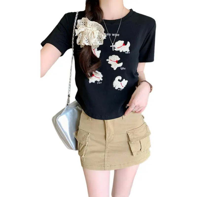 Mu Xiao Xin Regular T Shirt Women's Black-6