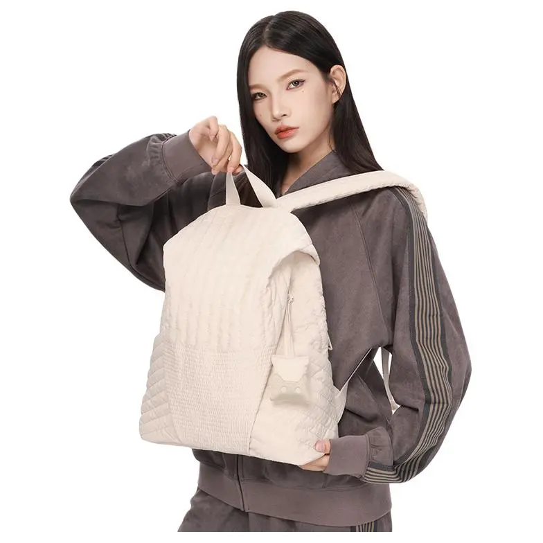 NOXXON Nylon Backpack Regular Unisex Obsidian Black/Caramel Brown/Pink Apricot-9