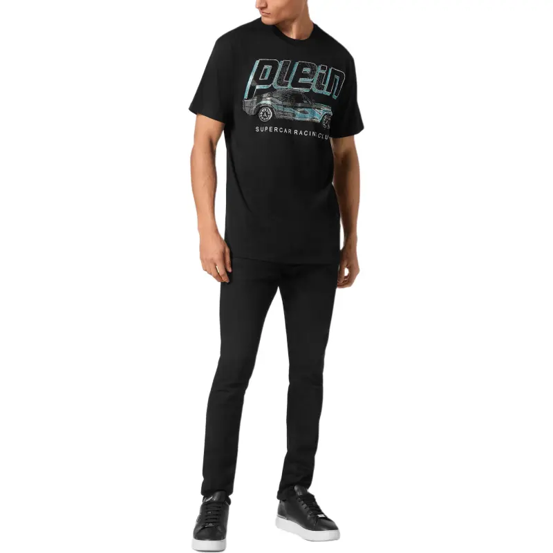 PHILIPP PLEIN Ss Cars Racing Round Neck Jersey T Shirt-1