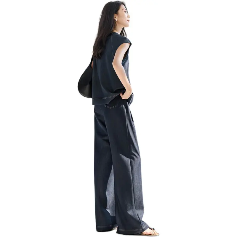 IHIMI Casual Suits Women's Denim Blue-1