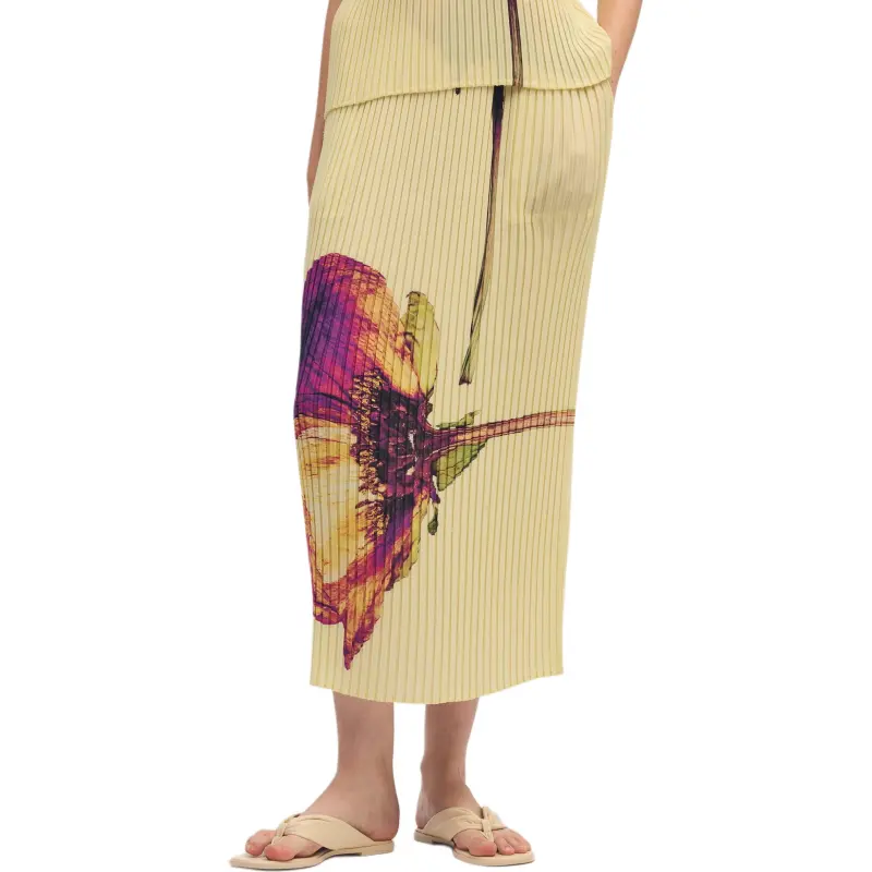 ISSEY MIYAKE Casual Long Skirt Women's Yellow-1