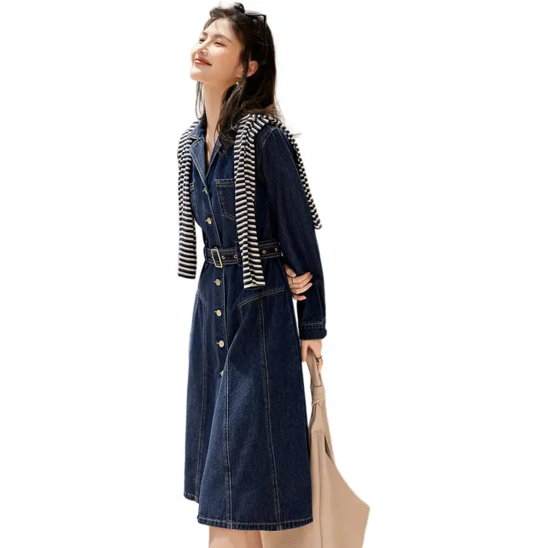 XWI Long Sleeved Dresses Women's Denim Blue-2