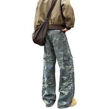 Cost Per Kilo Jeans Unisex Green Camouflage