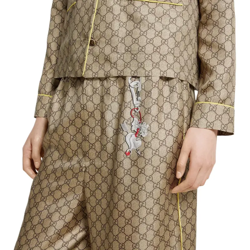GUCCI FW25 Casual Pants Women's Beige Brown-5