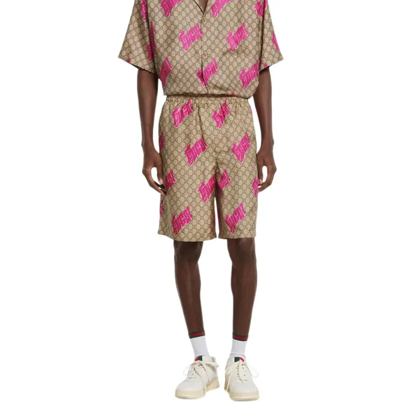 GUCCI FW25 Casual Shorts Men's Beige Brown-1
