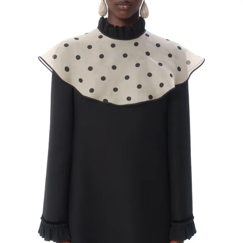 Valentino Crepe Couture High Neck Mini Dress-5