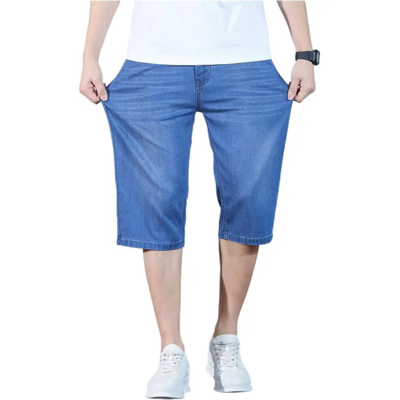 FAWENXIANGZI Denim Shorts Men's-5