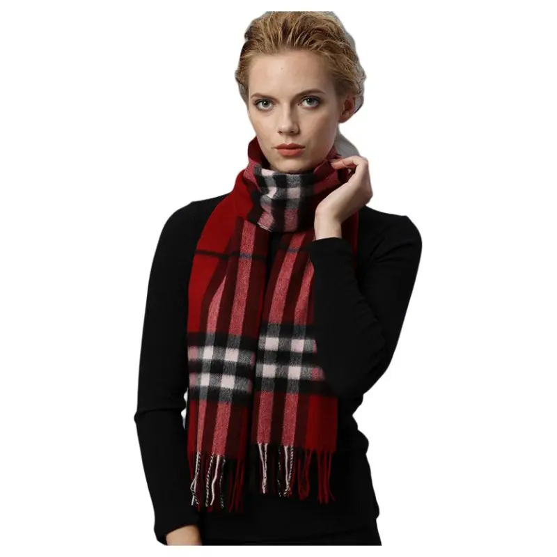 H YXIANG Cashmere Knit Scarves Women's-4